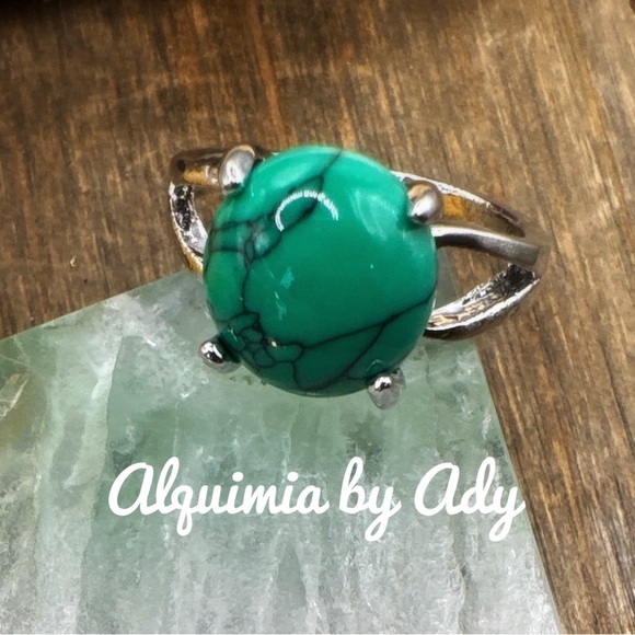 Turquoise and silver gem ring/Navajo turquoise ring/bohemian western - Picture 1 of 4